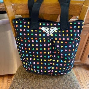 ~~HOST PICK~~ROXY POLKA DOT CANVAS TOTE BAG